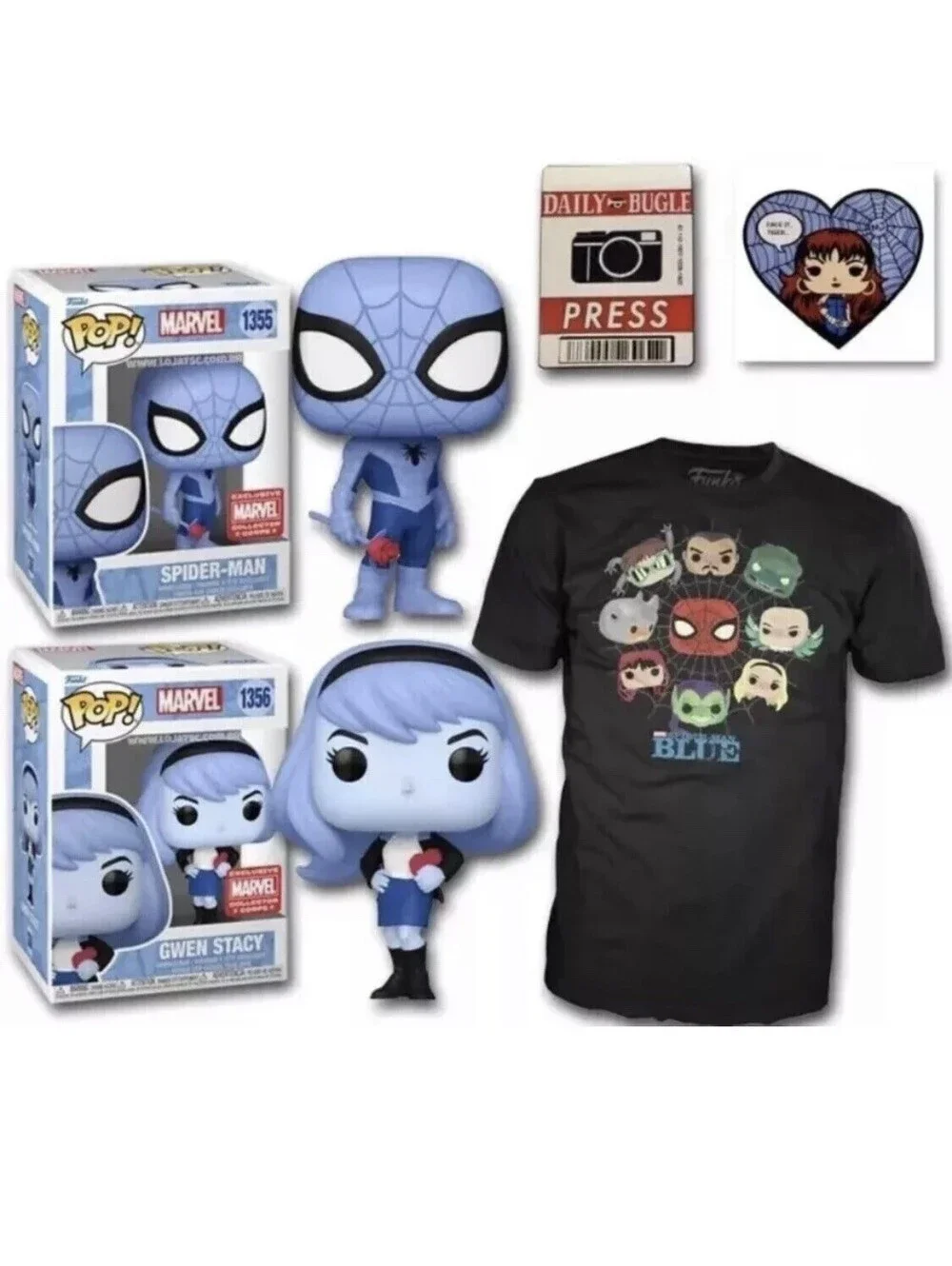 Funko Pop Spider-man Blue Marvel Collector Corps Box Size 2xl